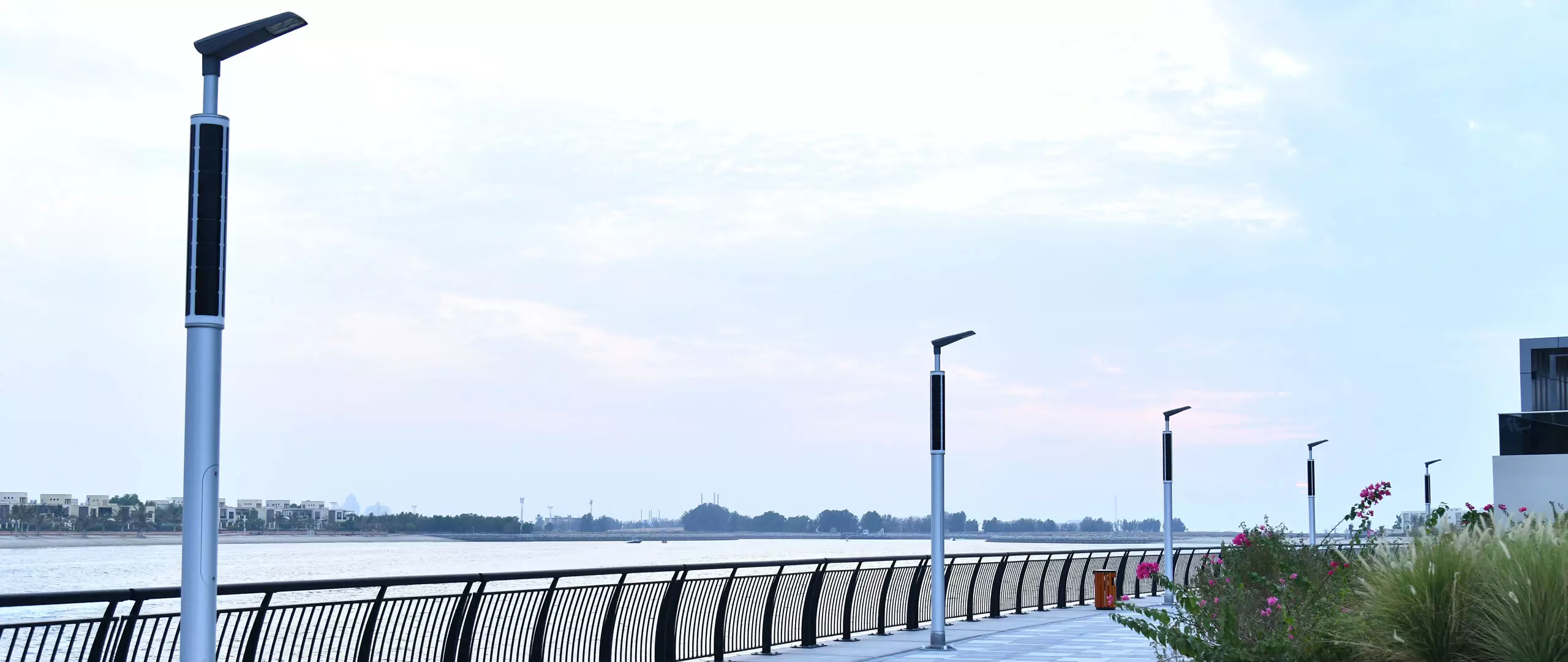 Boulevard with solar poles