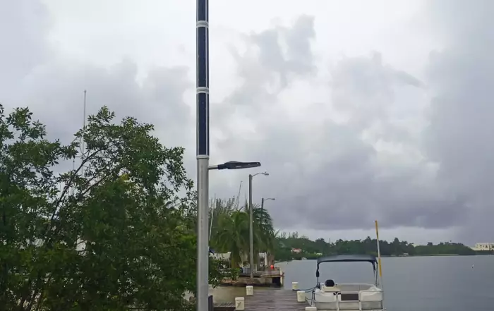 Solar kustverlichting op steiger